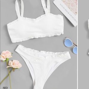 White Ruffled Bikini Set